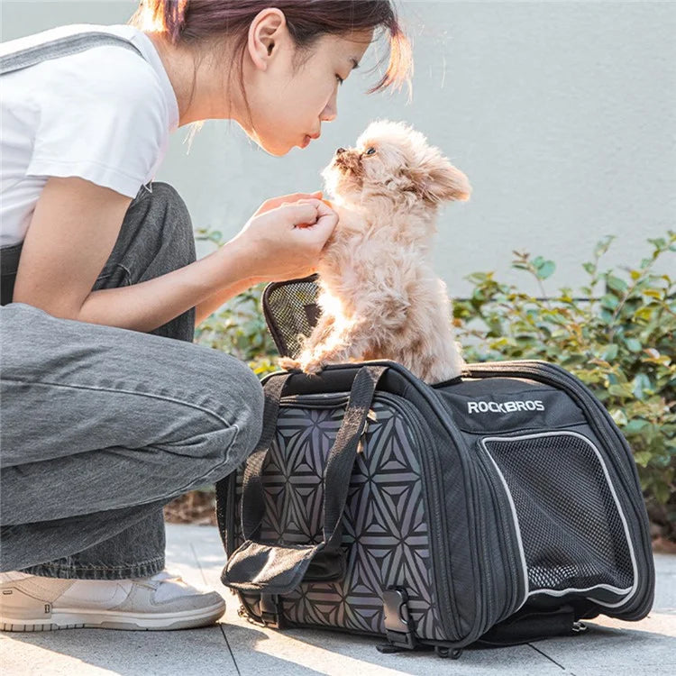 ROCKBROS H30 Bicycle Rear Seat Pet Bag Outdoor Portable Dog Cat Bike Carrier
