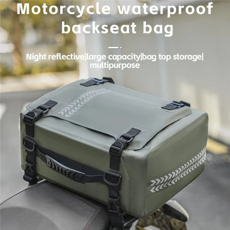 ROCKBROS AS-096 Waterproof Motorcycle Tail Pannier Pack 30L Reflective Motorbike Rear Bag
