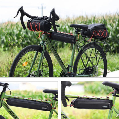 RZAHUAHU 8L Waterproof Nylon Bicycle Front Frame Bag Phone Glasses Tools Storage Bag