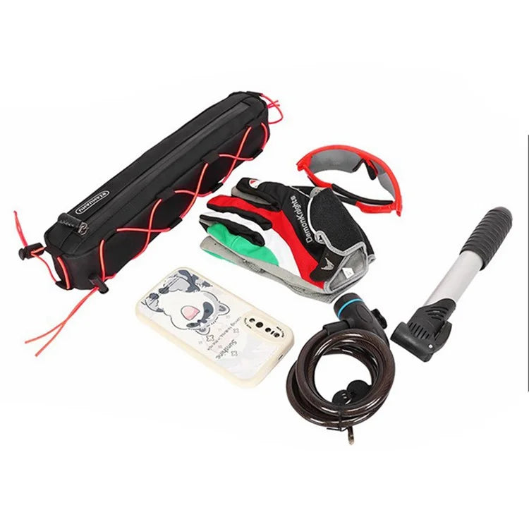 RZAHUAHU 8L Waterproof Nylon Bicycle Front Frame Bag Phone Glasses Tools Storage Bag