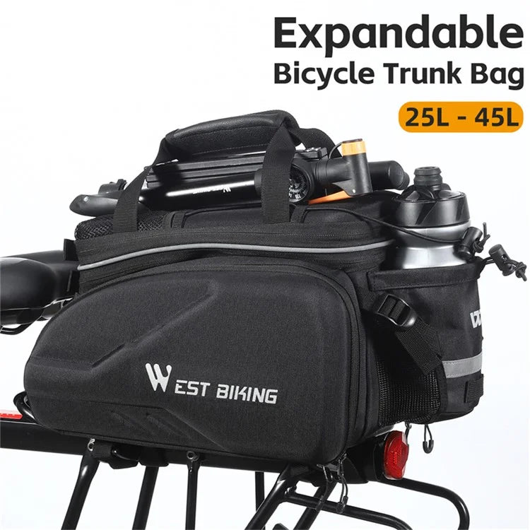 WEST BIKING YP0707354 Polyester+PVC Bicycle Rear Rack Storage Bag Reflective Bike Tail Pack