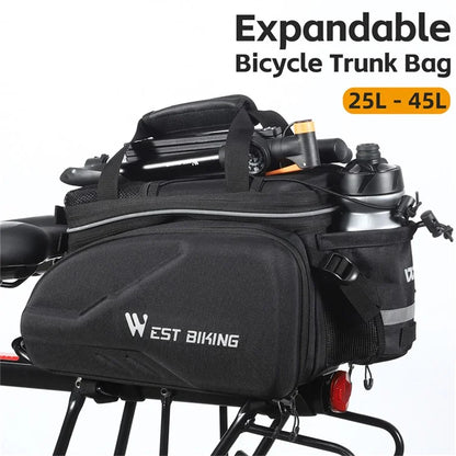WEST BIKING YP0707354 Polyester+PVC Bicycle Rear Rack Storage Bag Reflective Bike Tail Pack