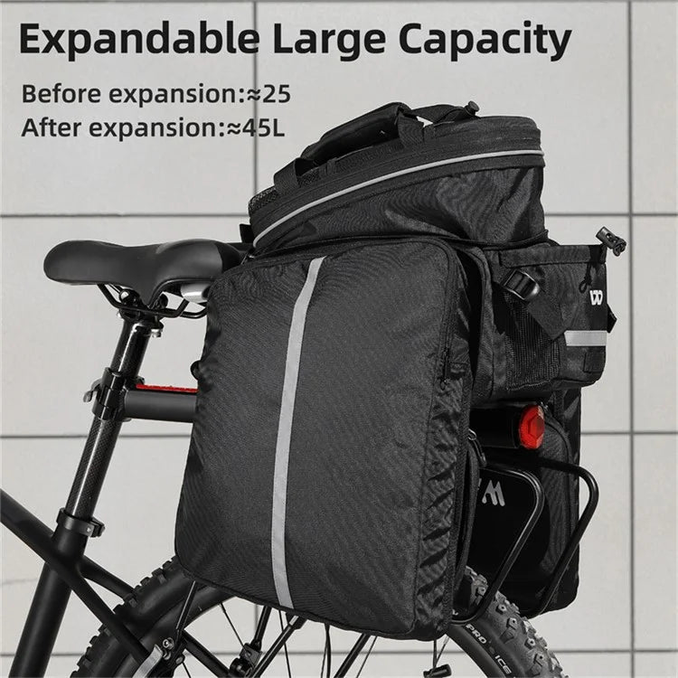 WEST BIKING YP0707354 Polyester+PVC Bicycle Rear Rack Storage Bag Reflective Bike Tail Pack