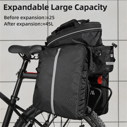 WEST BIKING YP0707354 Polyester+PVC Bicycle Rear Rack Storage Bag Reflective Bike Tail Pack