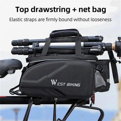 WEST BIKING YP0707354 Polyester+PVC Bicycle Rear Rack Storage Bag Reflective Bike Tail Pack