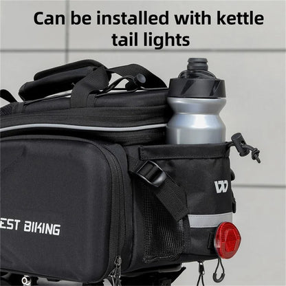 WEST BIKING YP0707354 Polyester+PVC Bicycle Rear Rack Storage Bag Reflective Bike Tail Pack