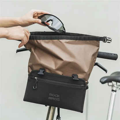 ROCKBROS W008 Bicycle Handlebar Hanging Bag Waterproof Detachable Bike Front Storage Bag