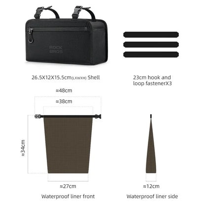 ROCKBROS W008 Bicycle Handlebar Hanging Bag Waterproof Detachable Bike Front Storage Bag