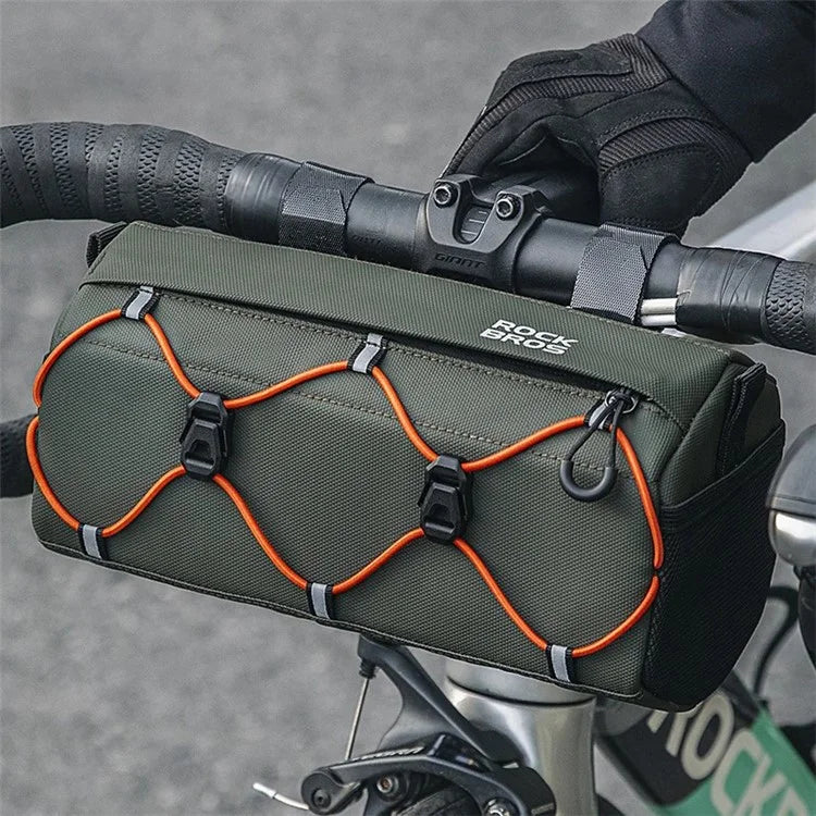 ROCKBROS W012 Bicycle Handlebar Hanging Bag Reflective Polyester Bike Front Storage Bag