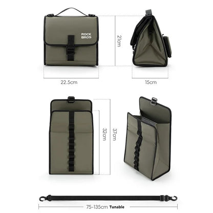 ROCKBROS W010 For Brompton Bicycle Front Bag Aluminum Film Lining Food Storage Bag
