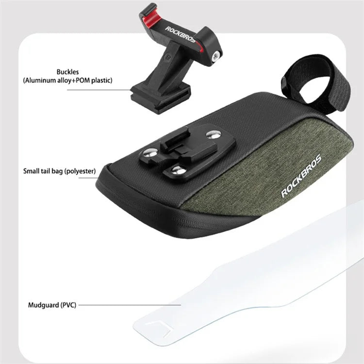 ROCKBROS C53 Bike Saddle Bag Cycling Bicycle Tail Storage Bag with Mudguard