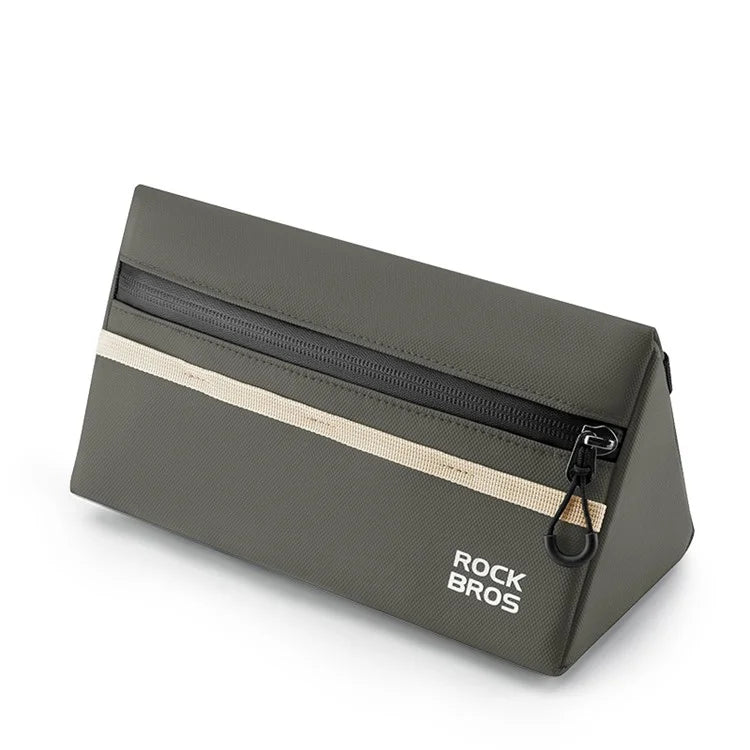 ROCKBROS 1.3L Triangle Bicycle Front Beam Bag Polyester Storage Pouch for Bike