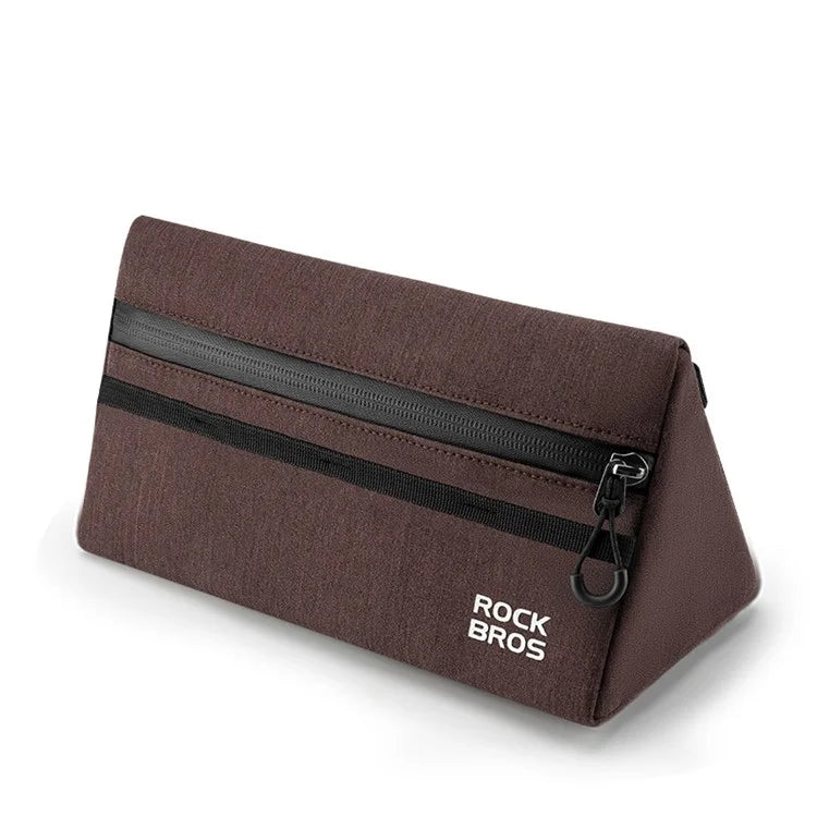 ROCKBROS 1.3L Triangle Bicycle Front Beam Bag Polyester Storage Pouch for Bike
