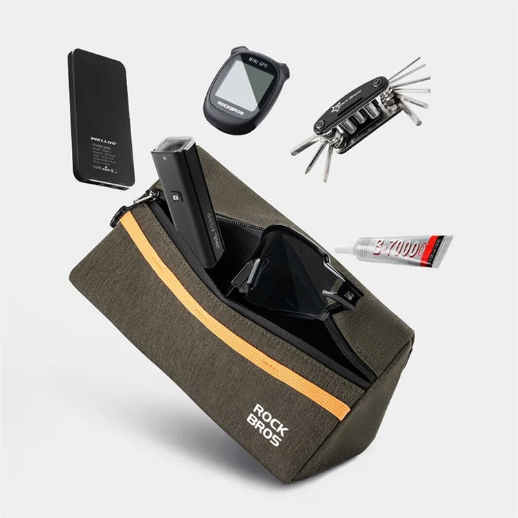 ROCKBROS 1.3L Triangle Bicycle Front Beam Bag Polyester Storage Pouch for Bike