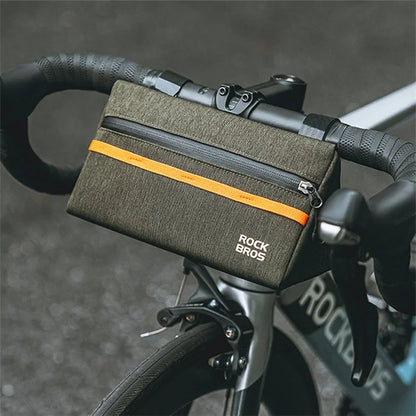 ROCKBROS 1.3L Triangle Bicycle Front Beam Bag Polyester Storage Pouch for Bike