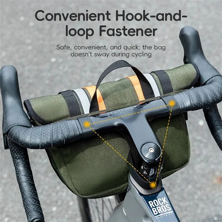 ROCKBROS W004 4L Expandable Capacity Reflective Bike Front Bag with Shoulder Strap