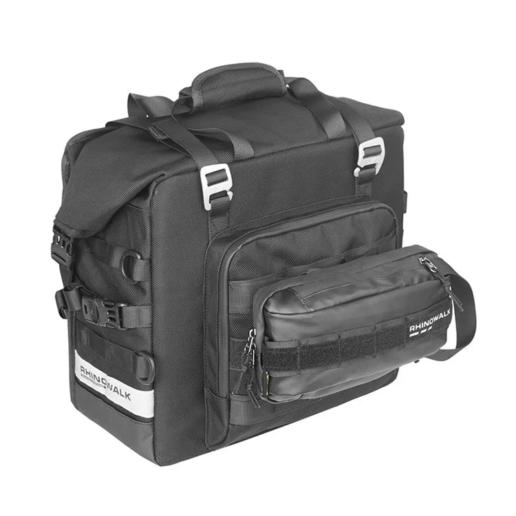 RHINOWALK MTR2050 25L-50L Quick Released Motorcycle Side Bag Waterproof Polyester Motorbike Pack