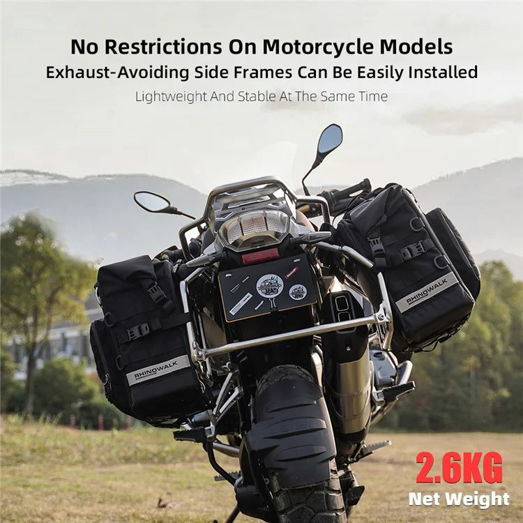 RHINOWALK MTR2050 25L-50L Quick Released Motorcycle Side Bag Waterproof Polyester Motorbike Pack