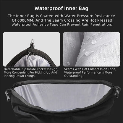 RHINOWALK MTR2050 25L-50L Quick Released Motorcycle Side Bag Waterproof Polyester Motorbike Pack