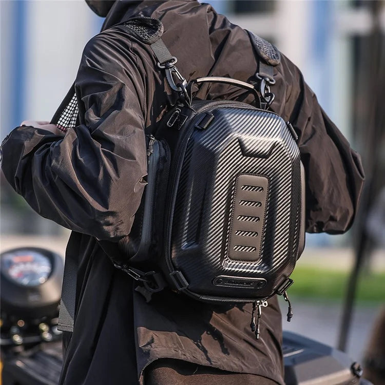 RHINOWALK MTR4001 Expandable Motorcycle Hard Shell Tail Bag Motocross Trunk Tail Bag