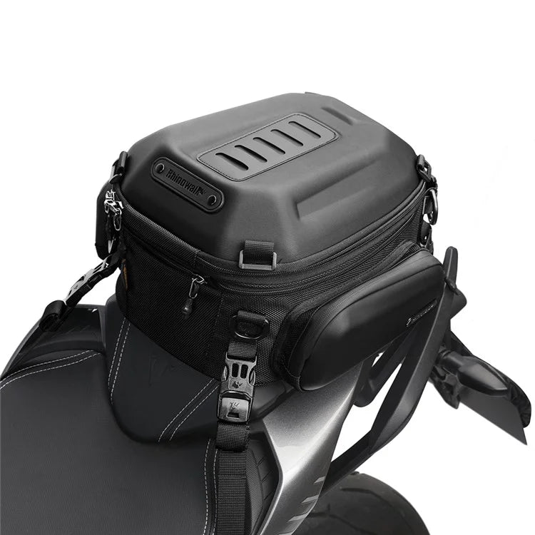 RHINOWALK MTR4001 Expandable Motorcycle Hard Shell Tail Bag Motocross Trunk Tail Bag