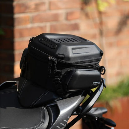 RHINOWALK MTR4001 Expandable Motorcycle Hard Shell Tail Bag Motocross Trunk Tail Bag
