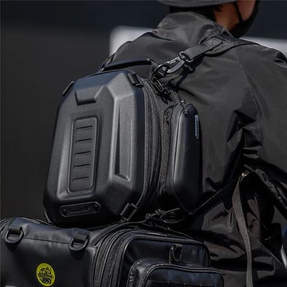 RHINOWALK MTR4001 Expandable Motorcycle Hard Shell Tail Bag Motocross Trunk Tail Bag