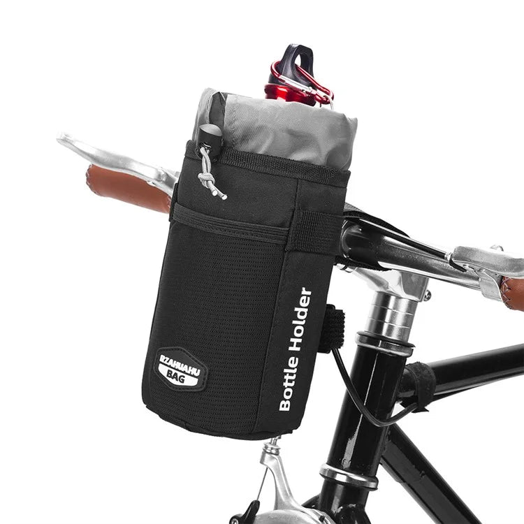 RZAHUAHU YA468 Polyester Bike Handlebar Bag Thermal Water Bottle Holder Pouch for Baby Stroller