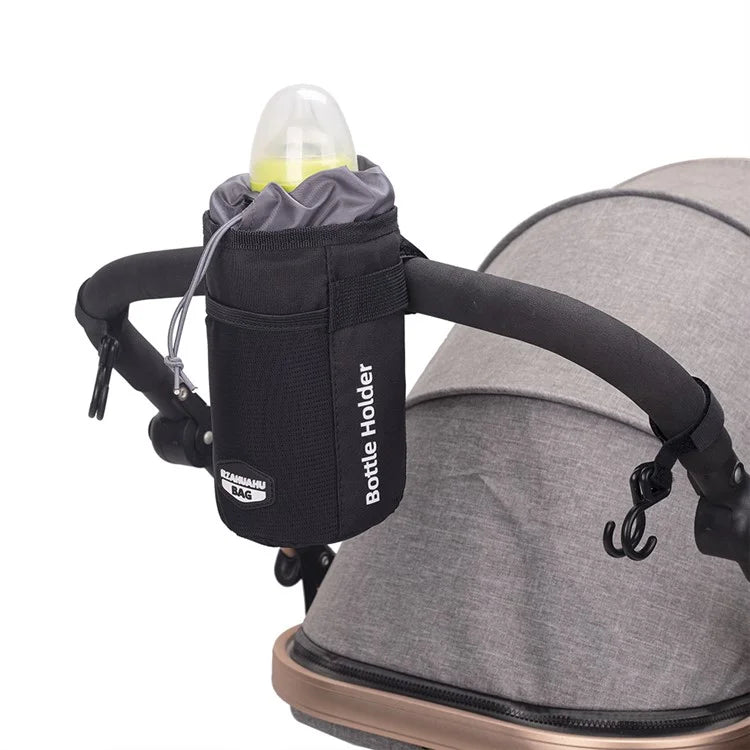 RZAHUAHU YA468 Polyester Bike Handlebar Bag Thermal Water Bottle Holder Pouch for Baby Stroller