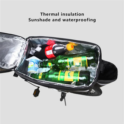 RZAHUAHU YA415 PU Leather Bike Trunk Bag MTB Rack Bag Sling Bag Handbag Shoulder Bag