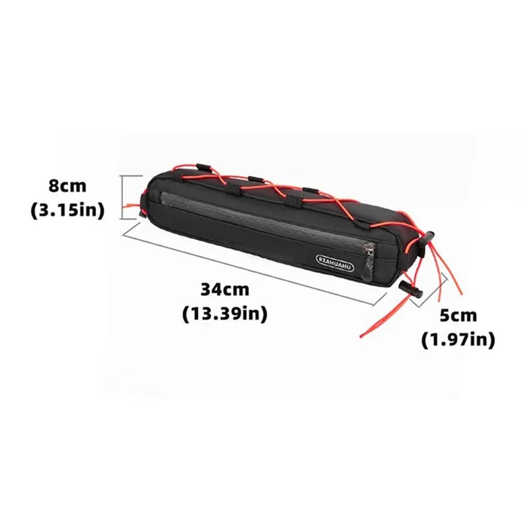 RZAHUAHU 582 Nylon Bike Triangle Tube Bag Front Beam Pouch for Cycling, Size: S