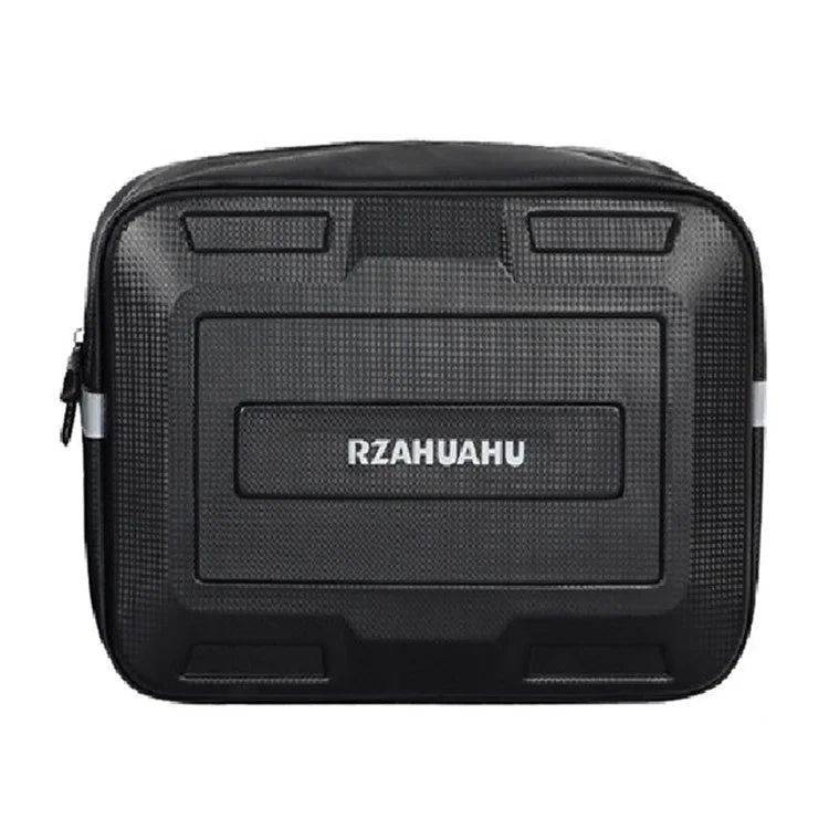 RZAHUAHU 9L Electric Bicycle PVC Leather Rear Bag Hard Shell Storage Bag, Size L