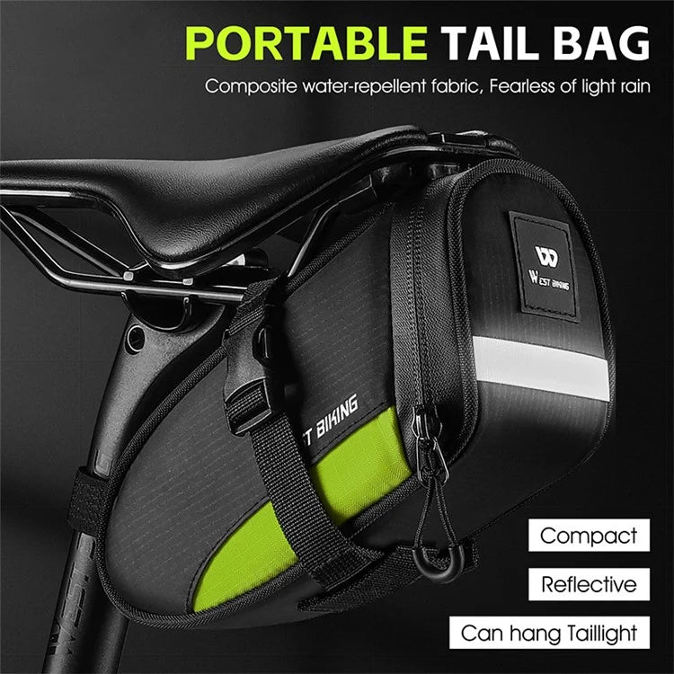 WEST BIKING YP0707363 Outdoor Bicycle Tail Bag 1.2L Waterproof Bicycle Saddle Bag