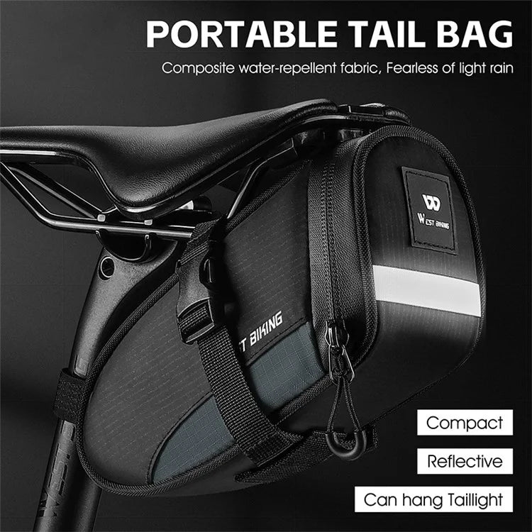WEST BIKING YP0707363 Outdoor Bicycle Tail Bag 1.2L Waterproof Bicycle Saddle Bag