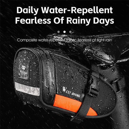 WEST BIKING YP0707363 Outdoor Bicycle Tail Bag 1.2L Waterproof Bicycle Saddle Bag