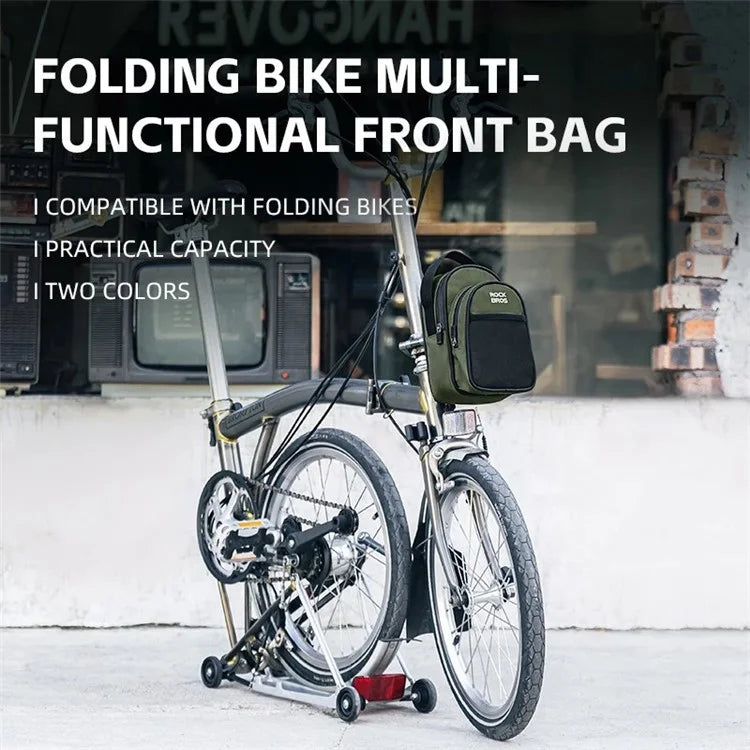 ROCKBROS W014 For Brompton Folding Bicycle Front Bag PVC Coated Mesh Fabric Storage Bag