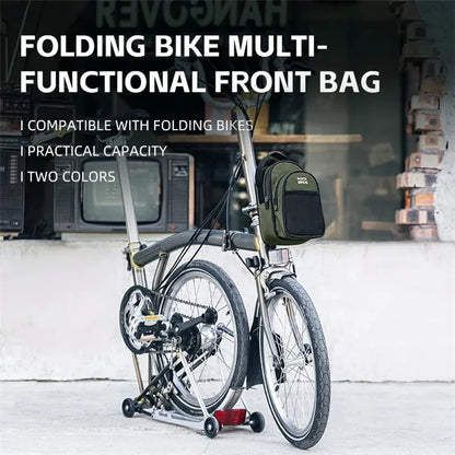 ROCKBROS W014 For Brompton Folding Bicycle Front Bag PVC Coated Mesh Fabric Storage Bag