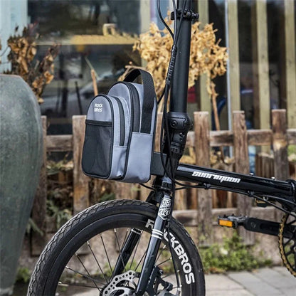 ROCKBROS W014 For Brompton Folding Bicycle Front Bag PVC Coated Mesh Fabric Storage Bag