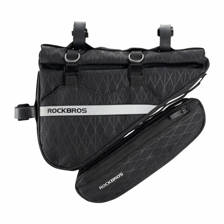 ROCKBROS 070 2-in-1 Bicycle Front Handlebar Bag Polyester Top Tub Triangle Bag