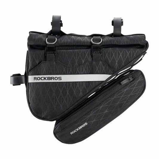 ROCKBROS 070 2-in-1 Bicycle Front Handlebar Bag Polyester Top Tub Triangle Bag