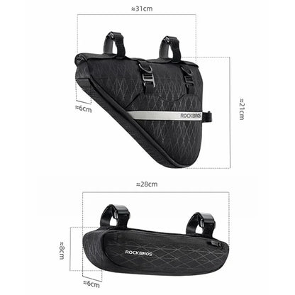 ROCKBROS 070 2-in-1 Bicycle Front Handlebar Bag Polyester Top Tub Triangle Bag