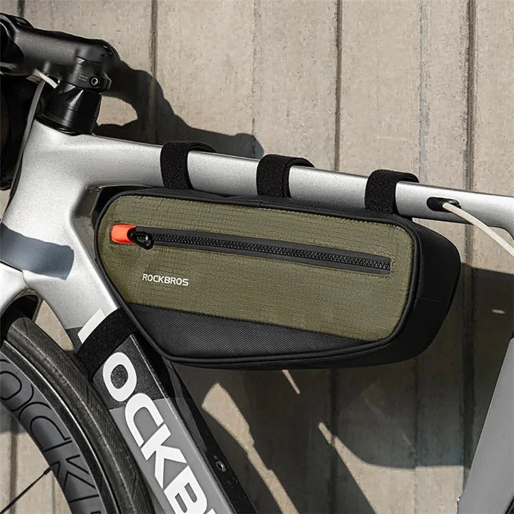 ROCKBROS 066 1.7L Cycling Reflective Polyester+PU Triangle Bicycle Top Tube Bag