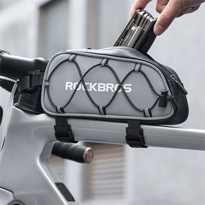 ROCKBROS 039-1 Polyester Bicycle Tube Bag Reflective Design MTB Bike Frame Bag