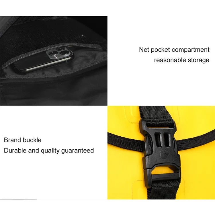 RHINOWALK F80 3.5L Motorcycle Bag Waterproof Storage Pouch with Shoulder Strap