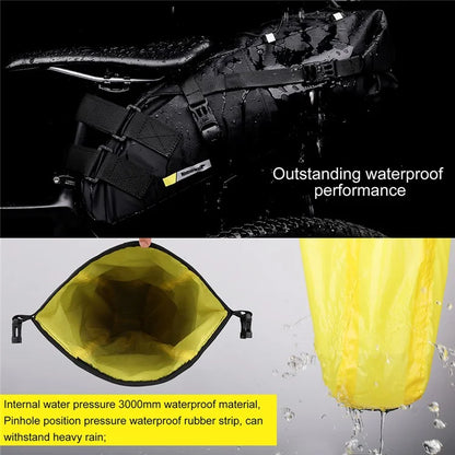 RHINOWALK RK5113 Bicycle Rear Bag 13L Waterproof PVC Polyester Bike Saddle Bag