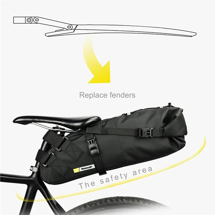 RHINOWALK RK5113 Bicycle Rear Bag 13L Waterproof PVC Polyester Bike Saddle Bag