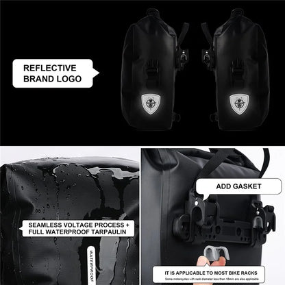 RHINOWALK RK6202 7L Bike Bag PVC+Mesh Cloth Bicycle Rear Seat Bag Saddle Bag