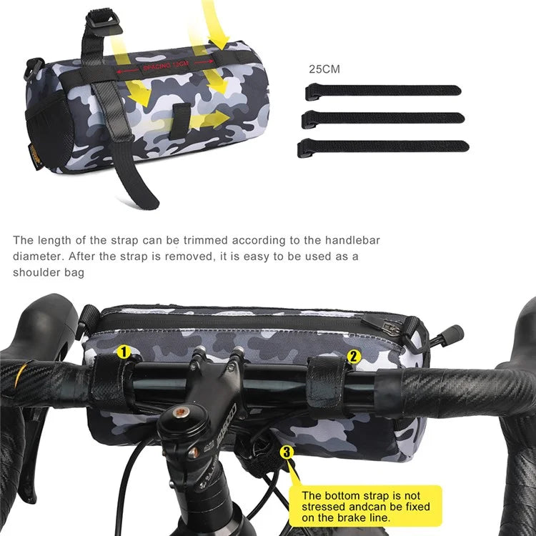 RHINOWALK RK9103 Bicycle Handlebar Bag 900D Polyester Bike Front Tube Bag