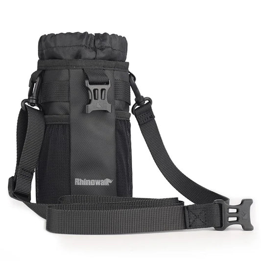 RHUINOWALK RK9105 Water Bottle Holder Handlebar for Bike with Mesh Pockets Shoulder Bag