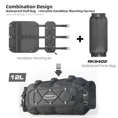 RHINOWALK RK9300 Waterproof Bike Handlebar Tube Bag Crossbody Bag Cycling Pouch